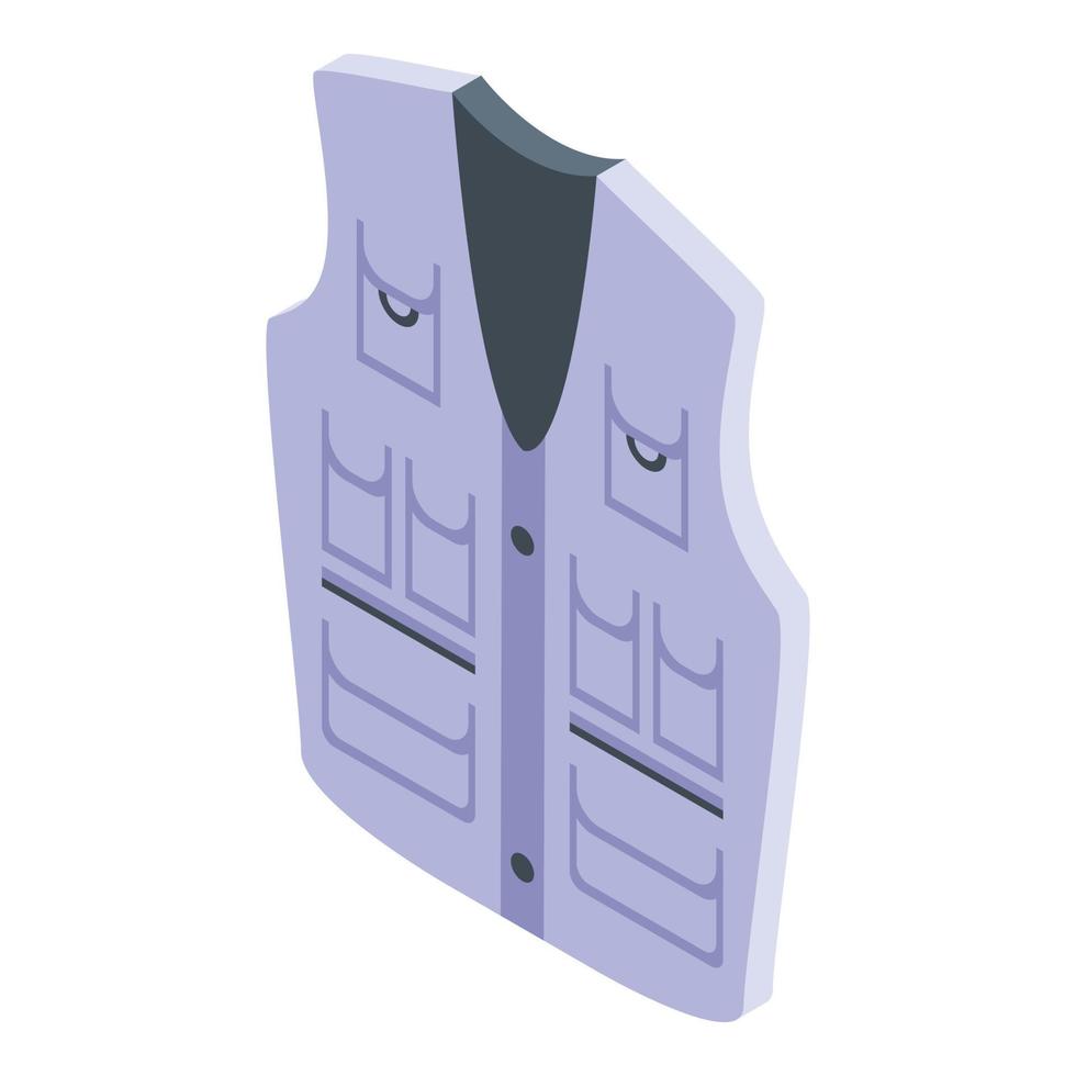 Fisherman vest icon, isometric style vector