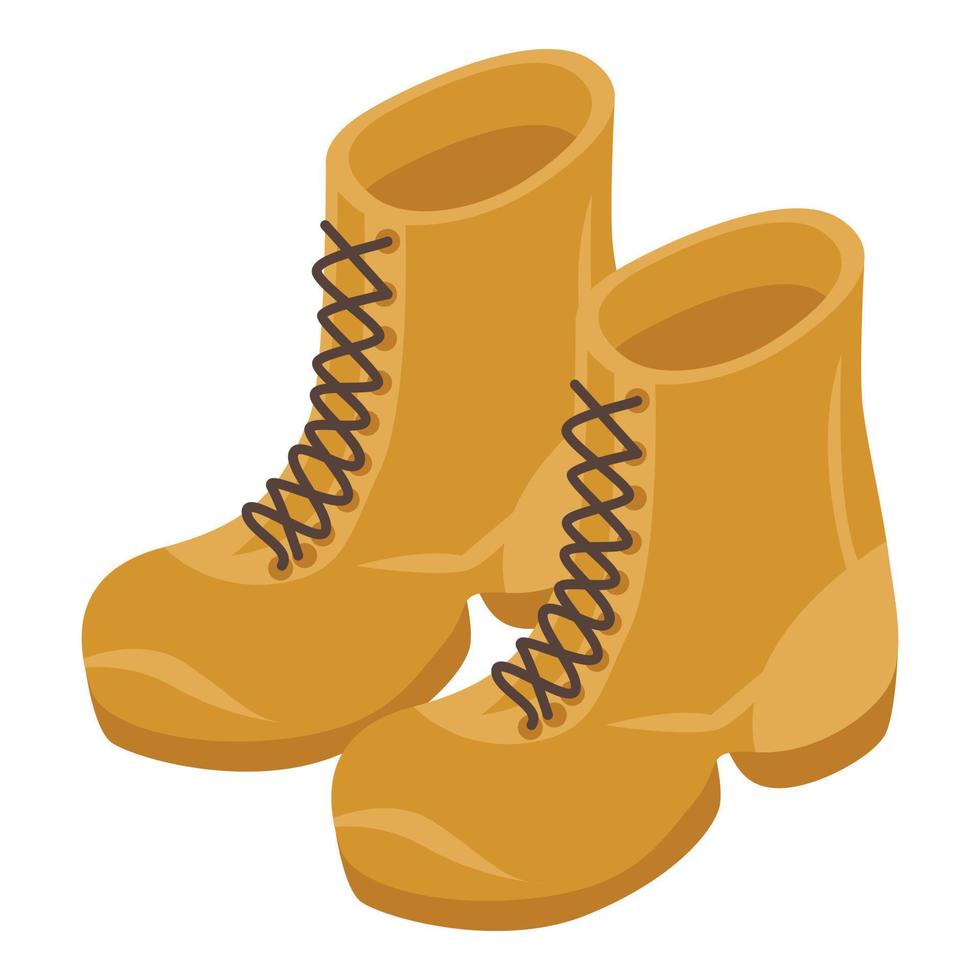 Hiking boots icon, isometric style vector
