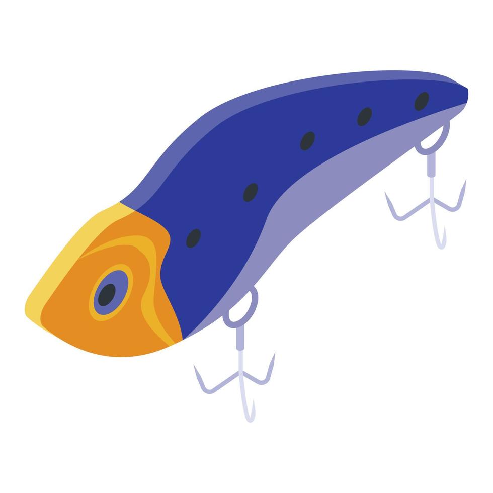 icono de cebo de pesca colorido, estilo isométrico vector