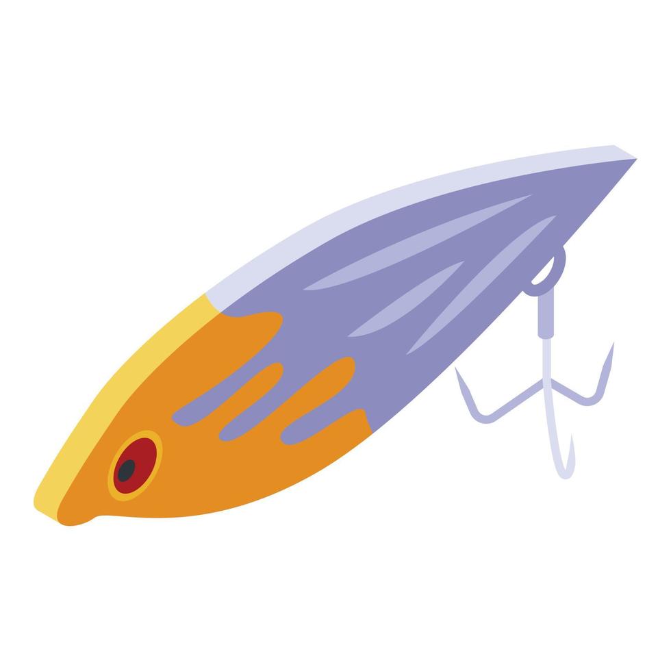 Minnow fishing bait icon, isometric style vector