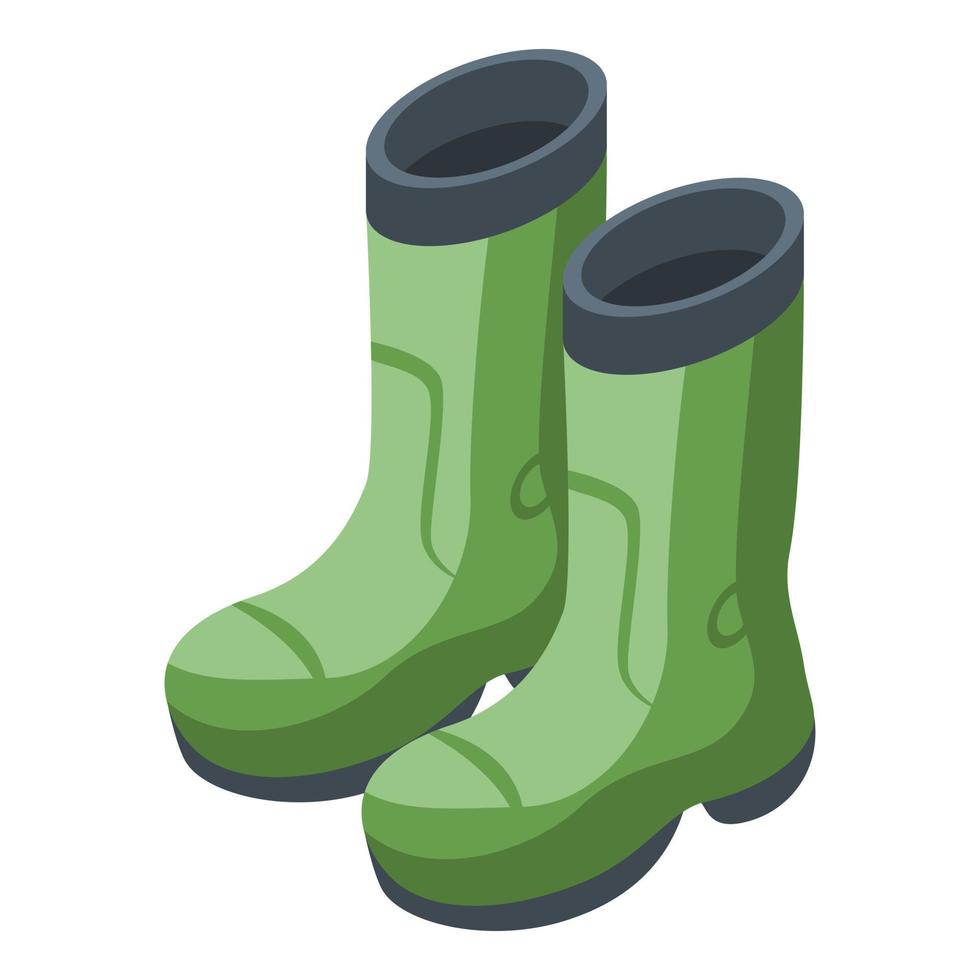 Fisherman boots icon, isometric style vector