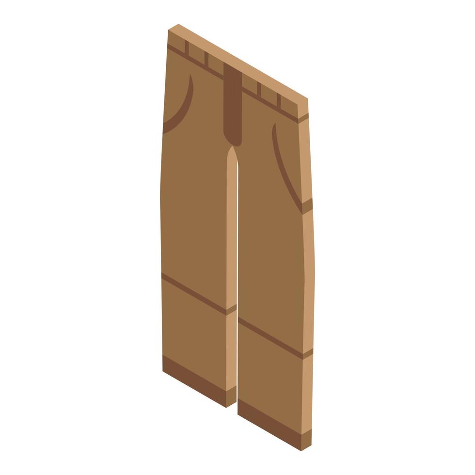 Fisherman pants icon, isometric style vector