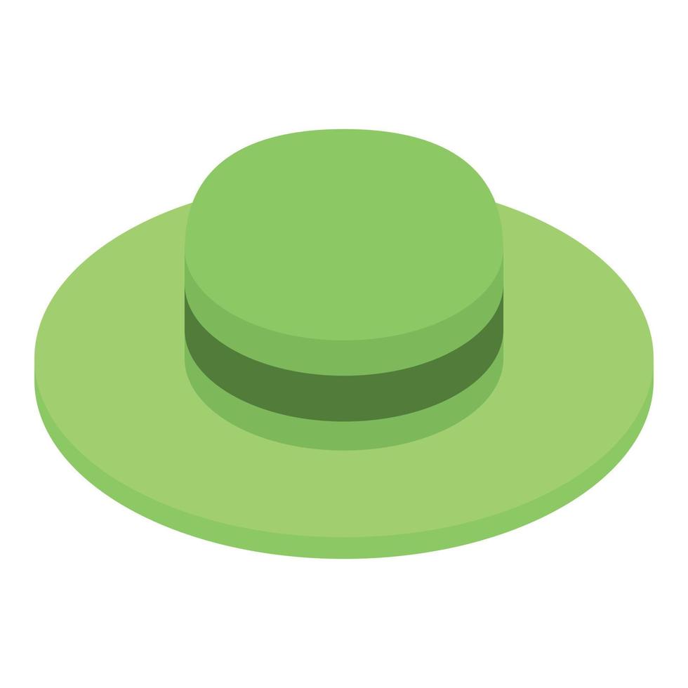 Hunter green hat icon, isometric style vector
