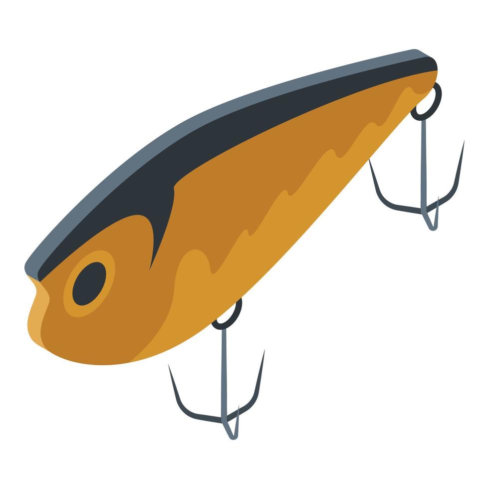Silicon fish lure icon, isometric style vector