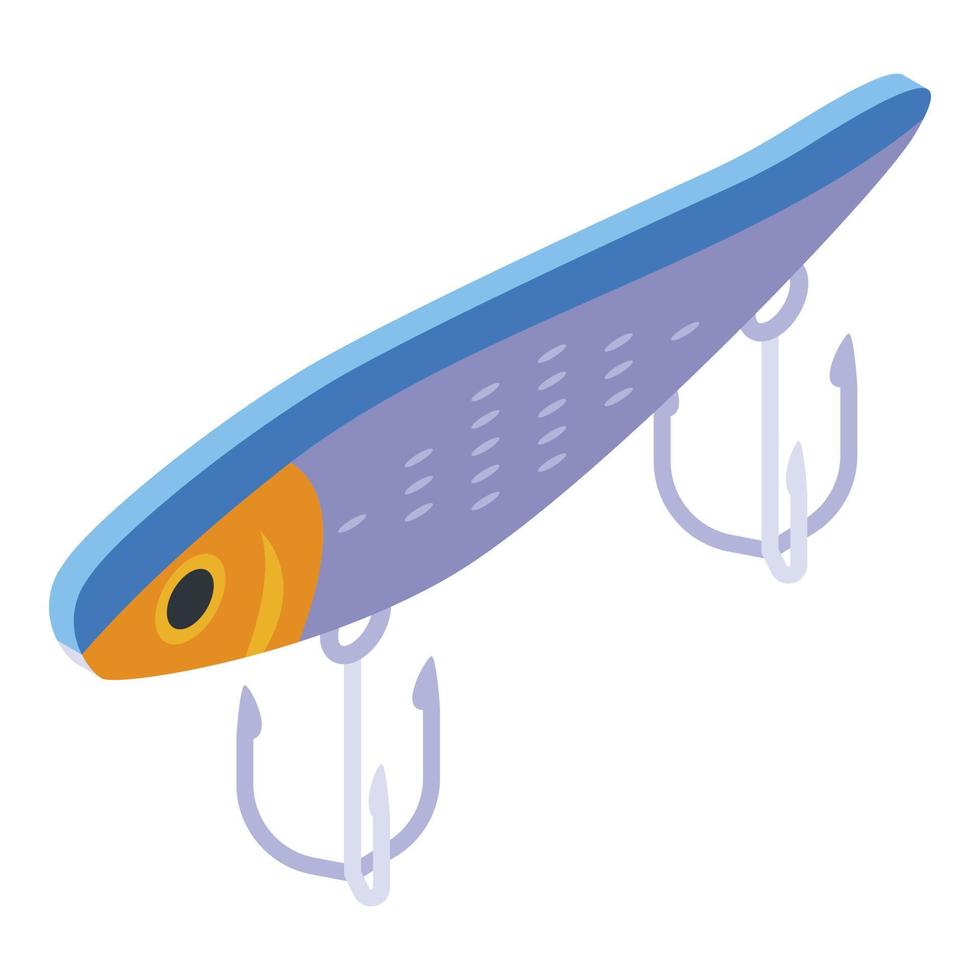 icono de pesca con cuchara, estilo isométrico vector