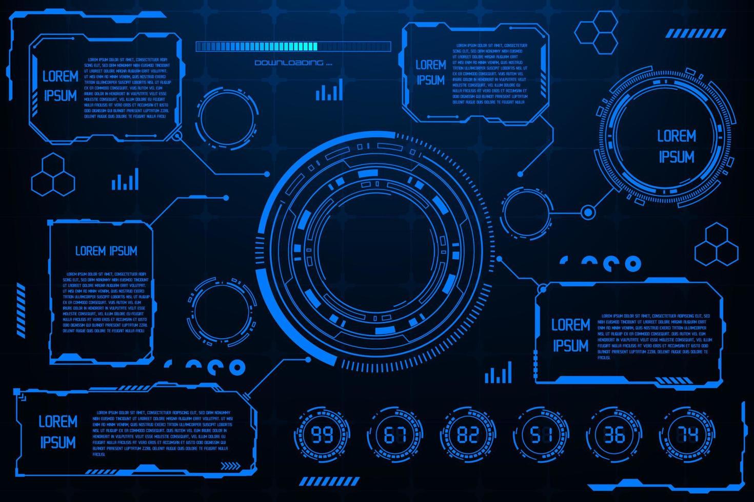 Vector futuristic interface technology concept. HUD UI frame element.