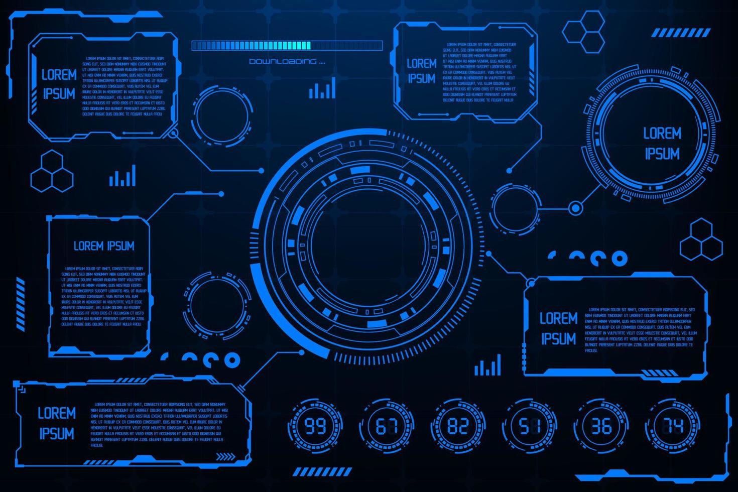 concepto de tecnología de interfaz futurista vectorial. elemento de marco hud ui. vector