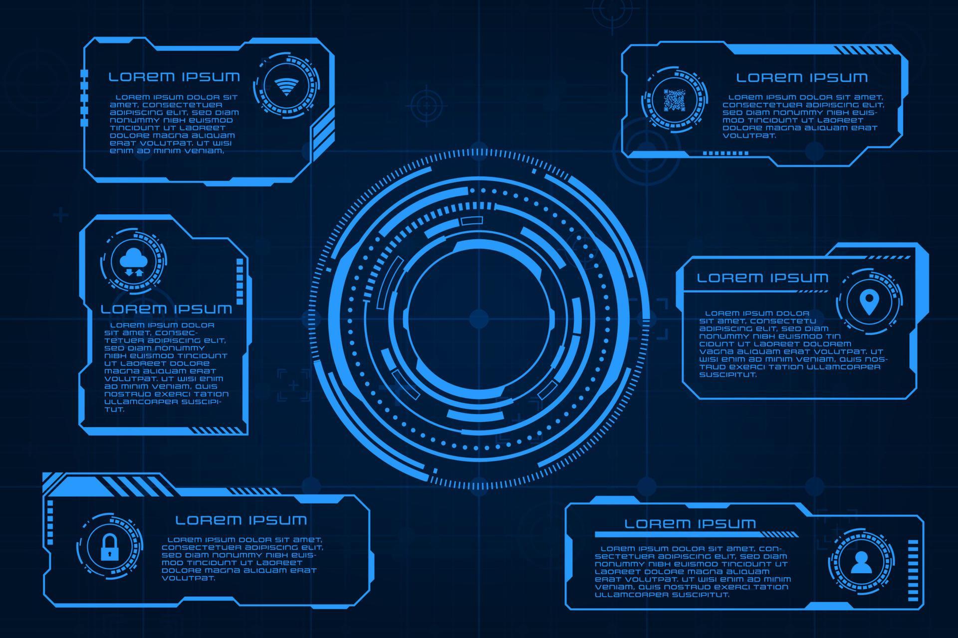Vector hi tech futuristic interface technology concept. HUD UI frame