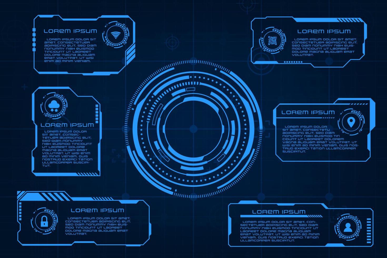 concepto de tecnología de interfaz futurista de alta tecnología vectorial. elemento de marco hud ui. vector