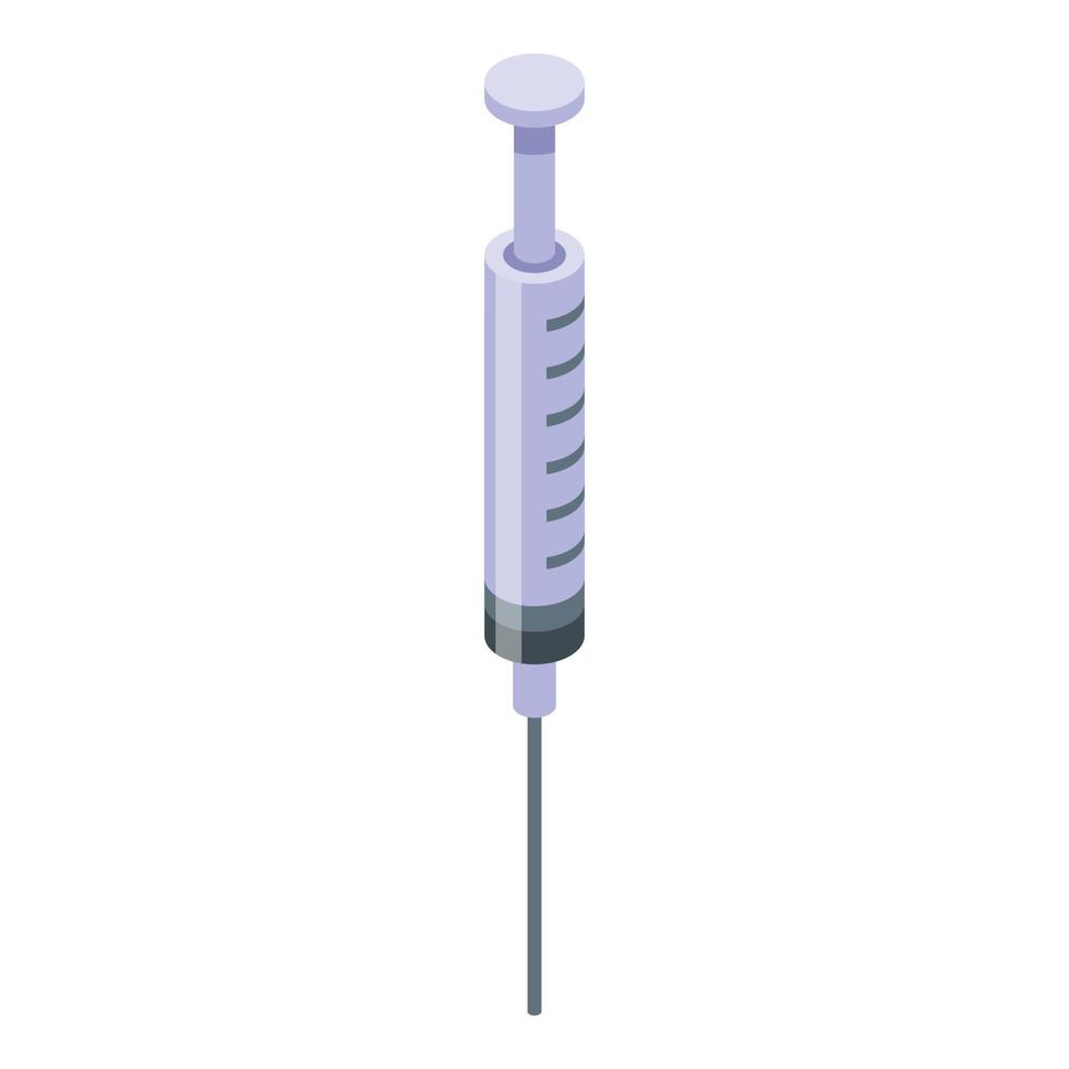 Medical syringe icon, isometric style vector