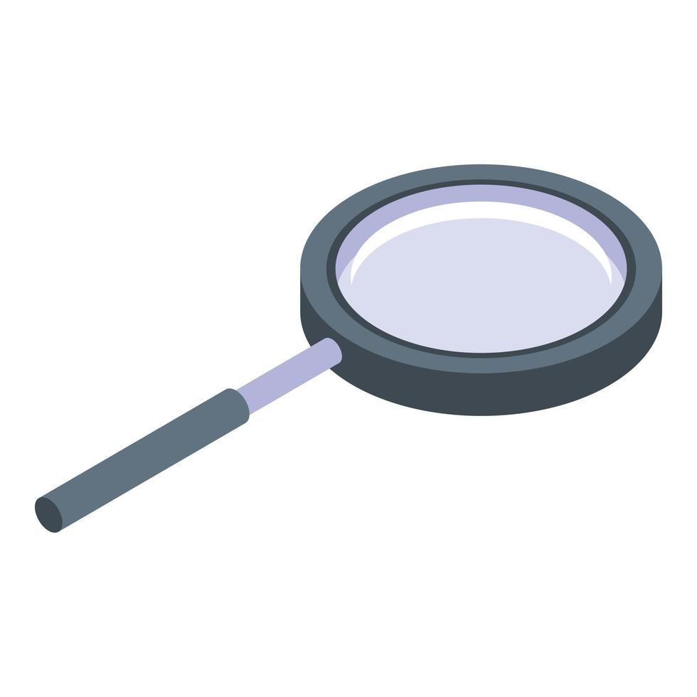 Medical magnifier icon, isometric style vector