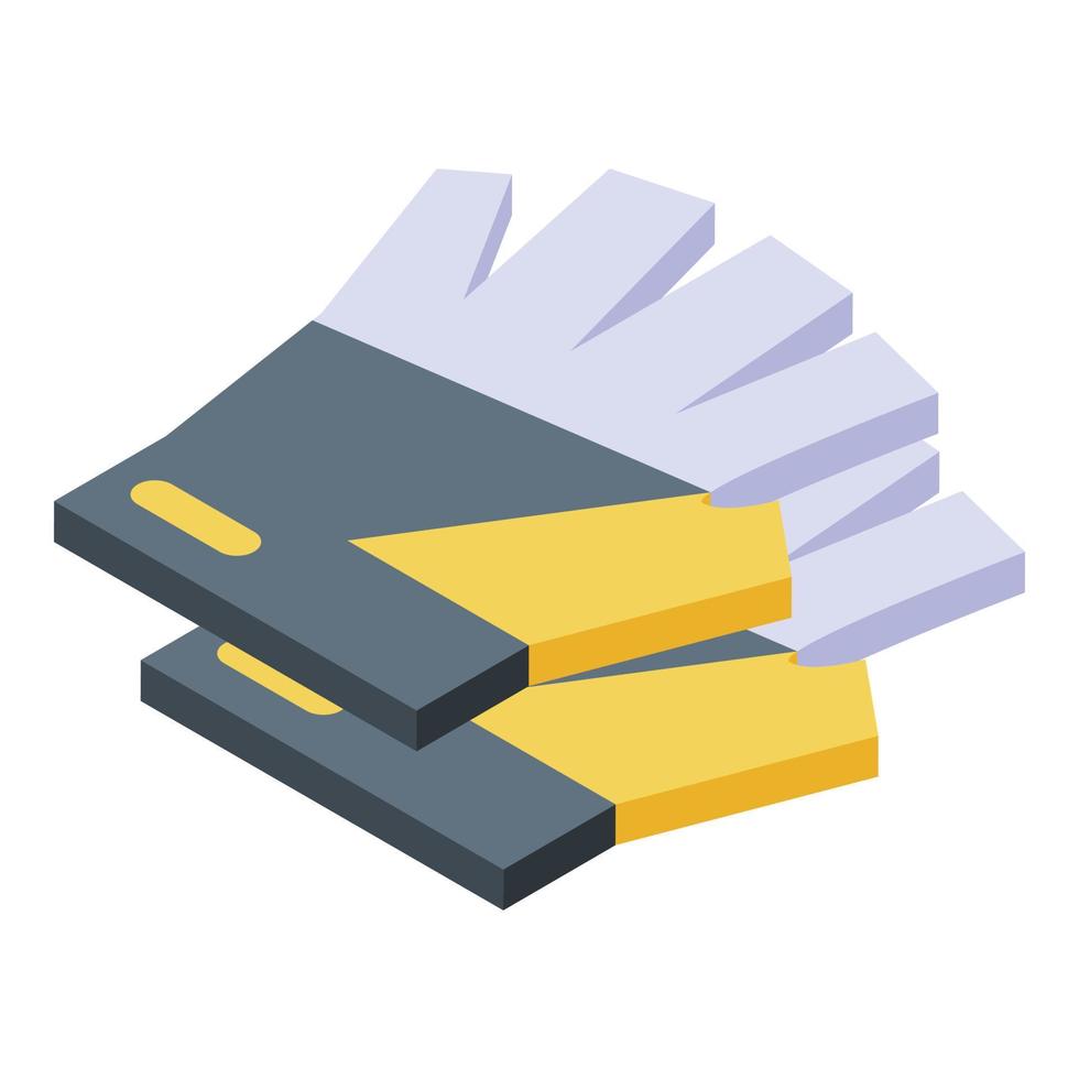 Climbing gloves icon, isometric style vector