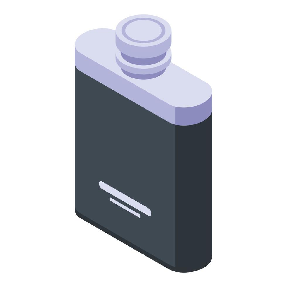 Hip flask icon, isometric style vector
