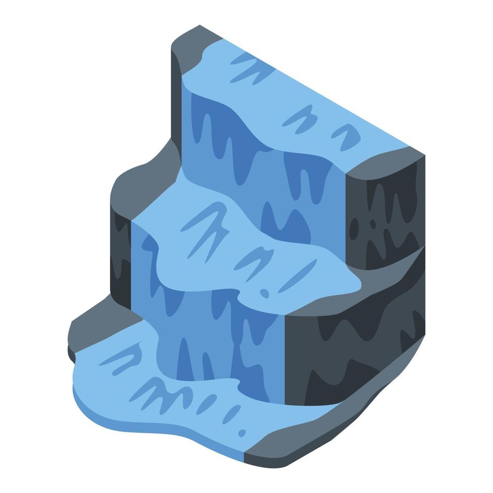 Tropical cascade icon, isometric style vector