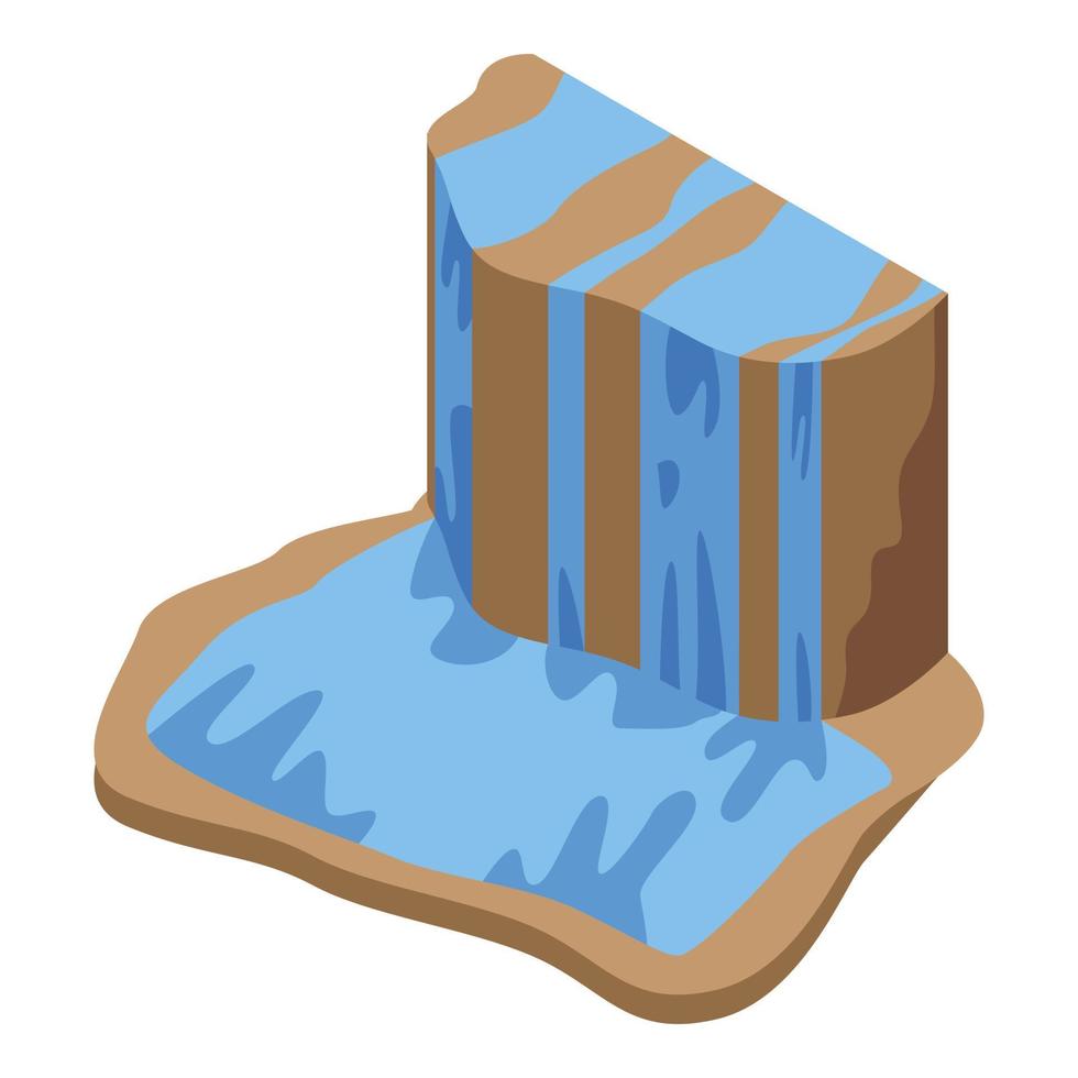 Hill cascade icon, isometric style vector
