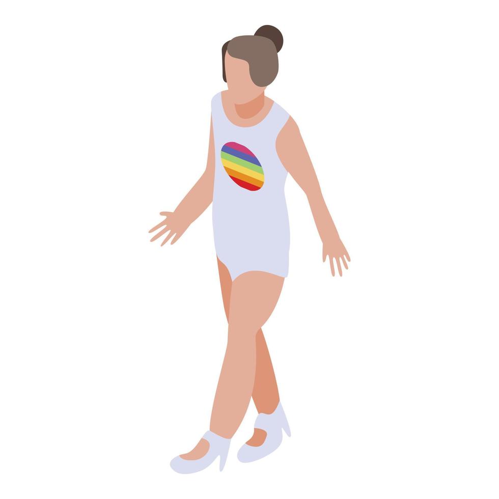 icono de chica bisexual, estilo isométrico vector