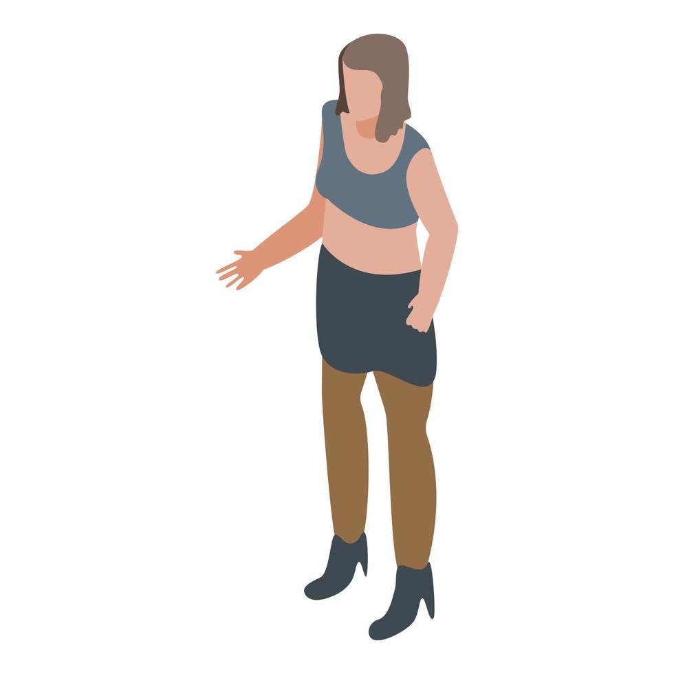 Fashion lgbt woman icon, isometric style vector