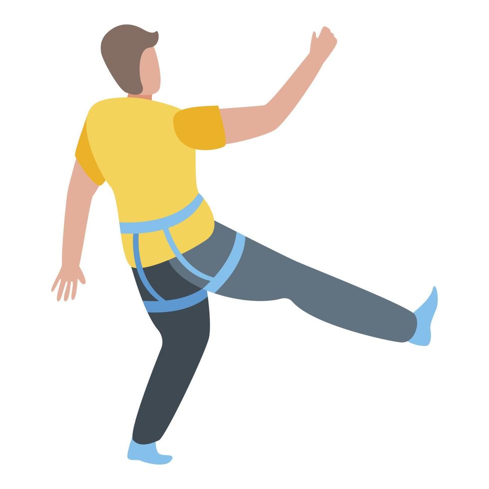 Man sport climbing icon, isometric style vector