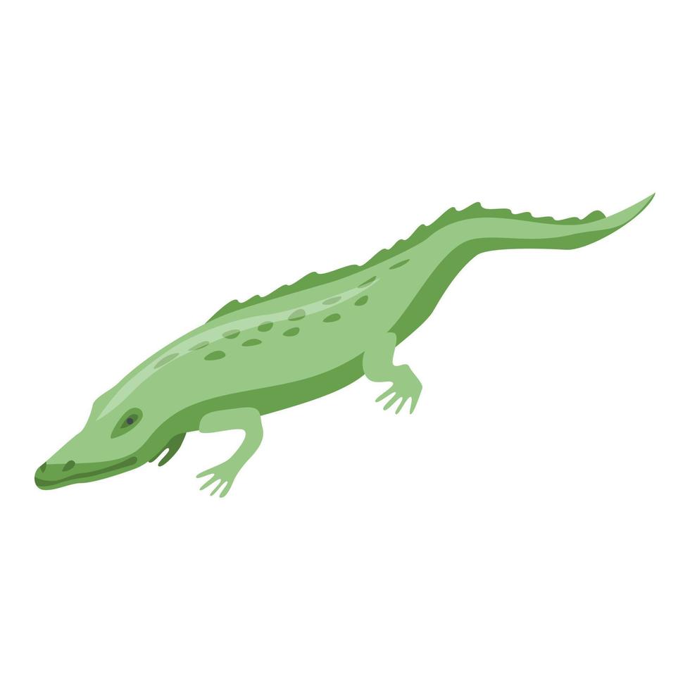 Crocodile icon, isometric style vector