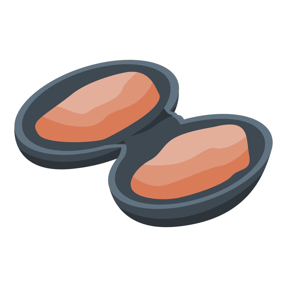 Bivalves seafood icon, isometric style vector
