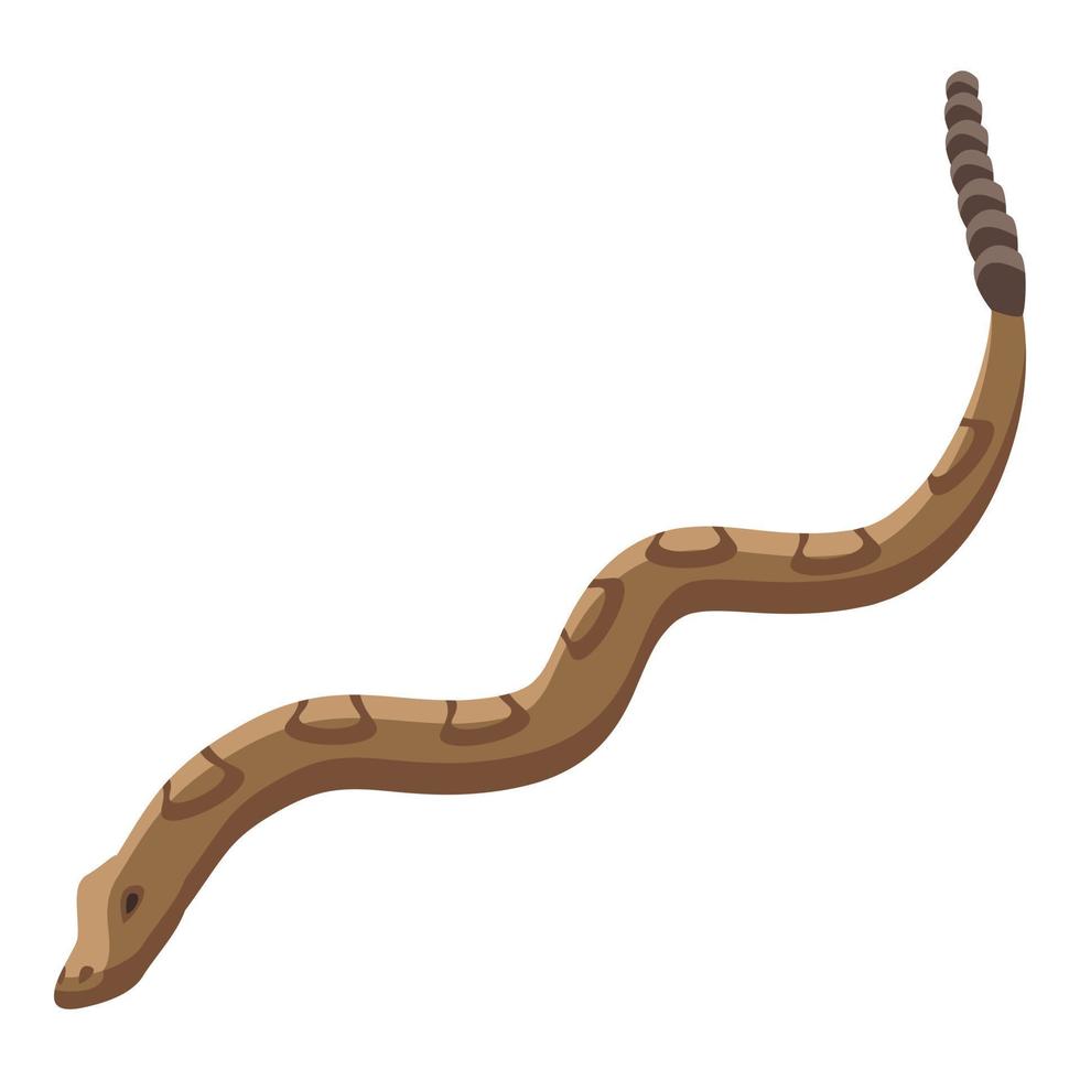 Brown snake icon, isometric style vector