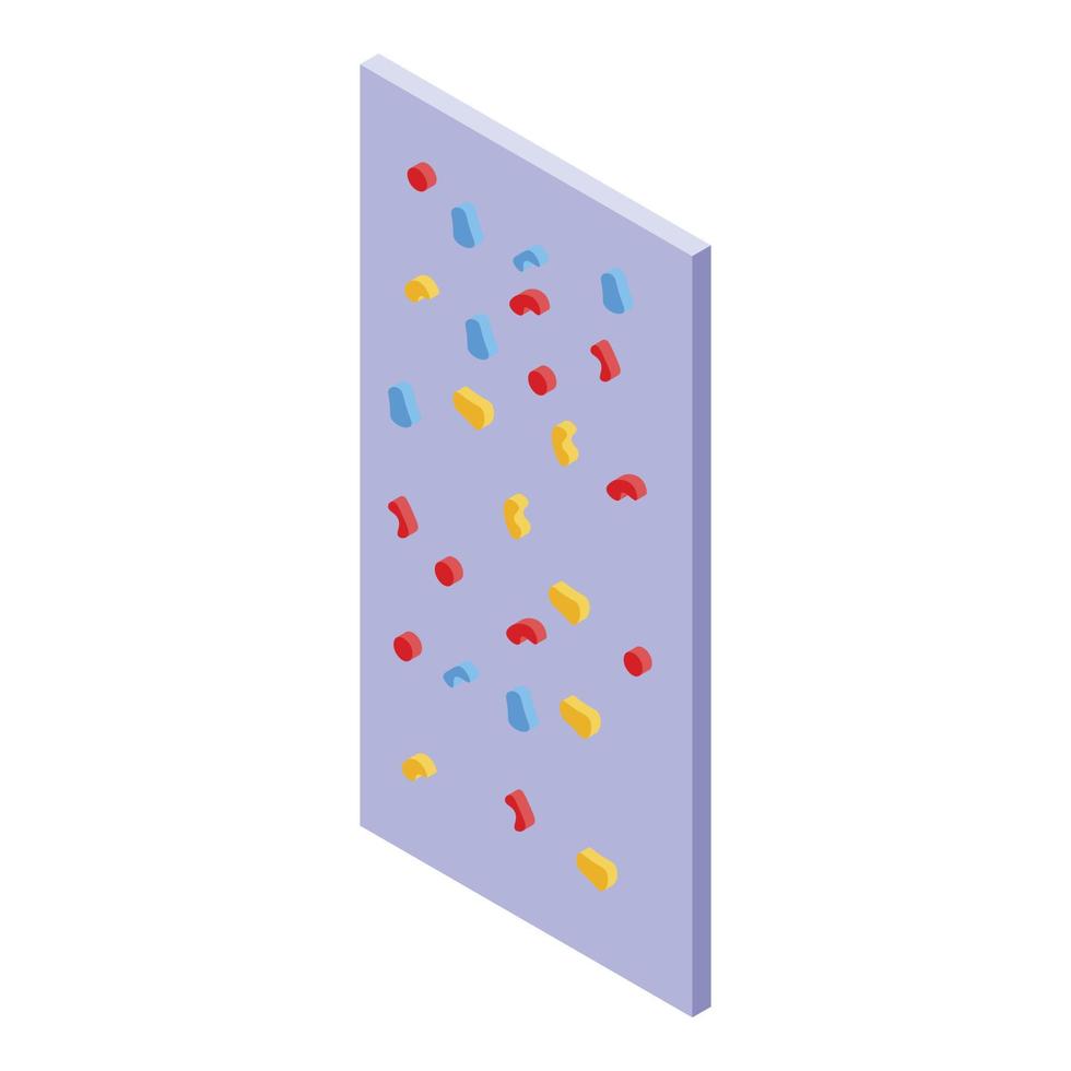 Indoor climbing wall icon, isometric style vector