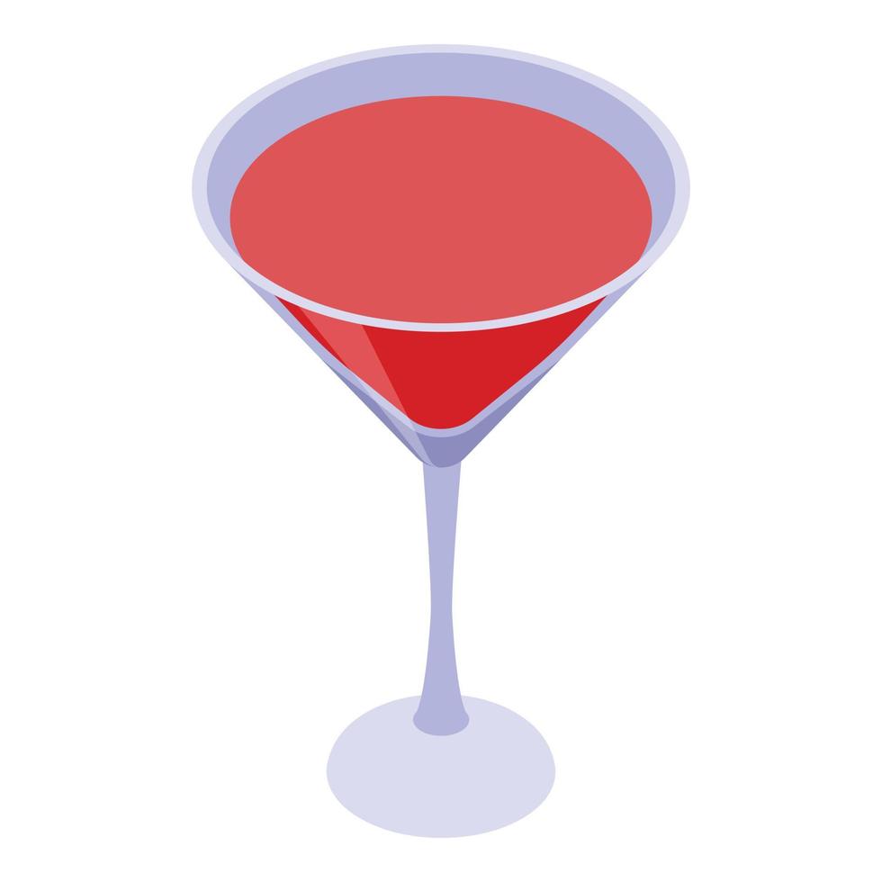 Full martini glass icon, isometric style vector