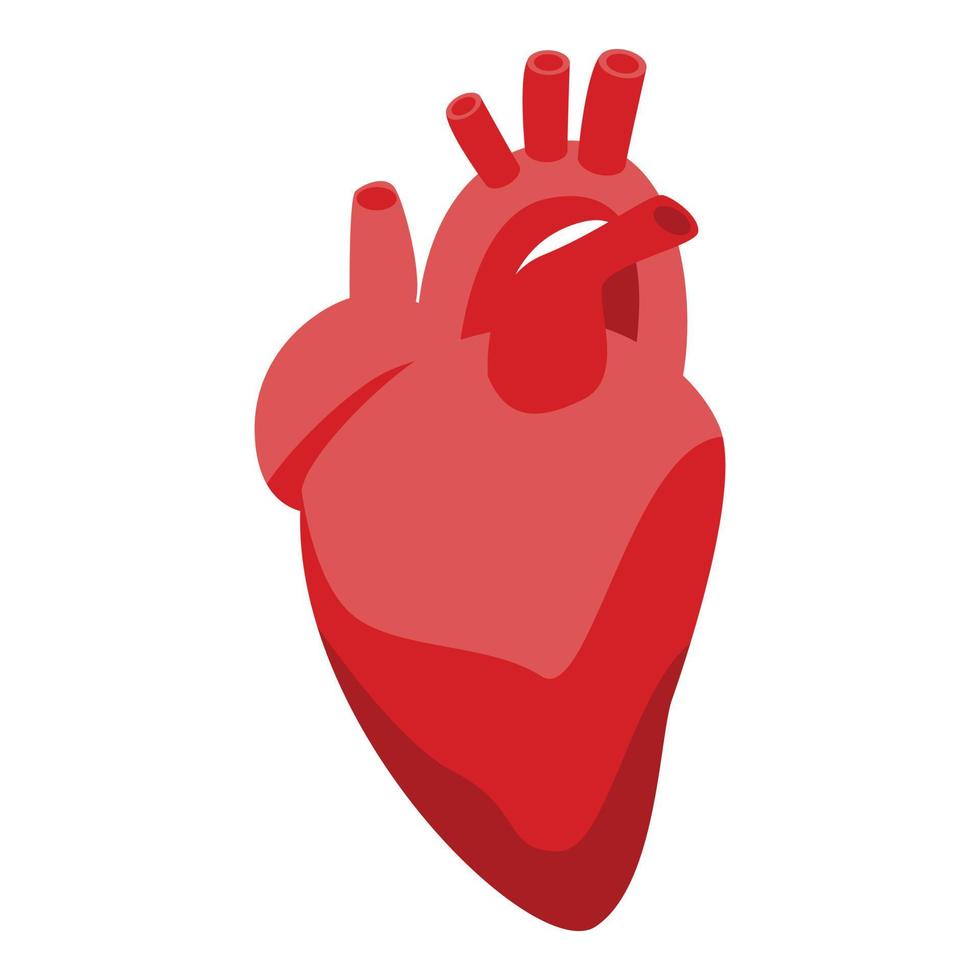 Donate organs human heart icon, isometric style vector