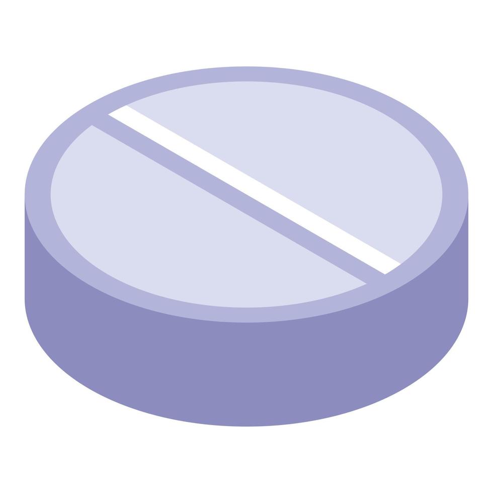 Round pill icon, isometric style vector