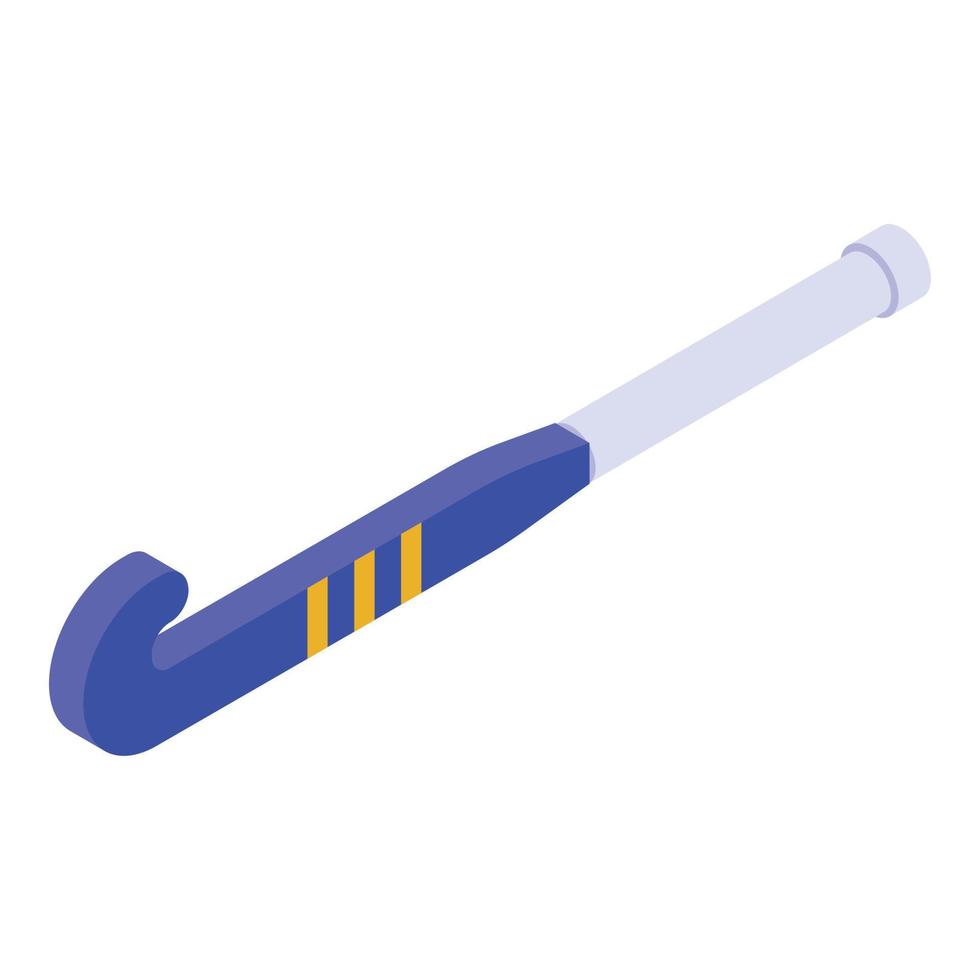 Field hockey stick icon, isometric style vector