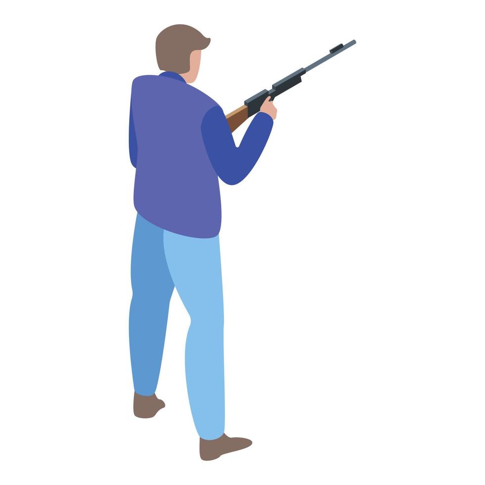 Man shooter icon, isometric style vector