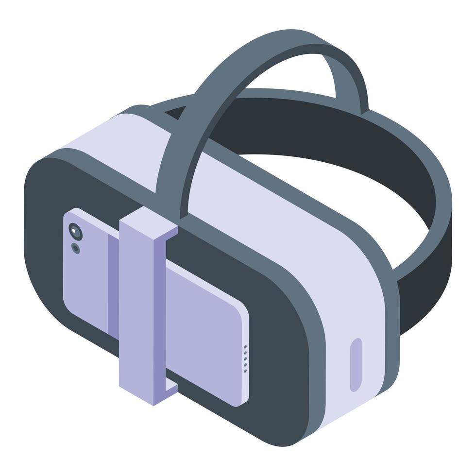 Smartphone vr goggles icon, isometric style vector