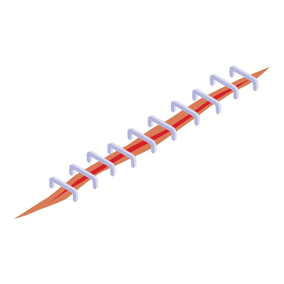 Needle suture icon, isometric style vector
