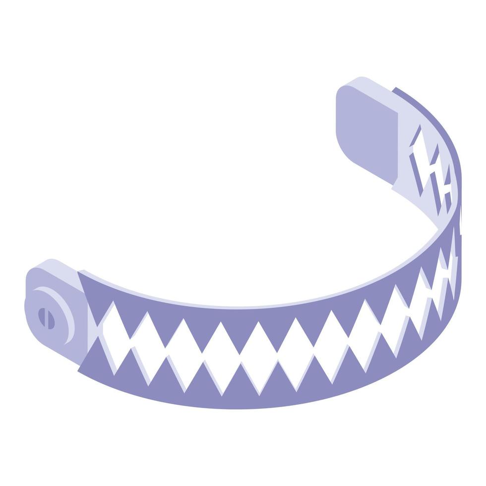 Closed metal trap icon, isometric style vector