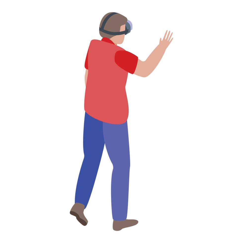 Virtual reality goggles icon, isometric style vector