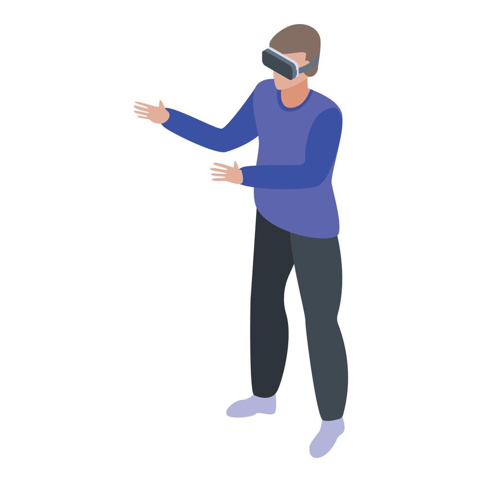 Modern virtual reality icon, isometric style vector