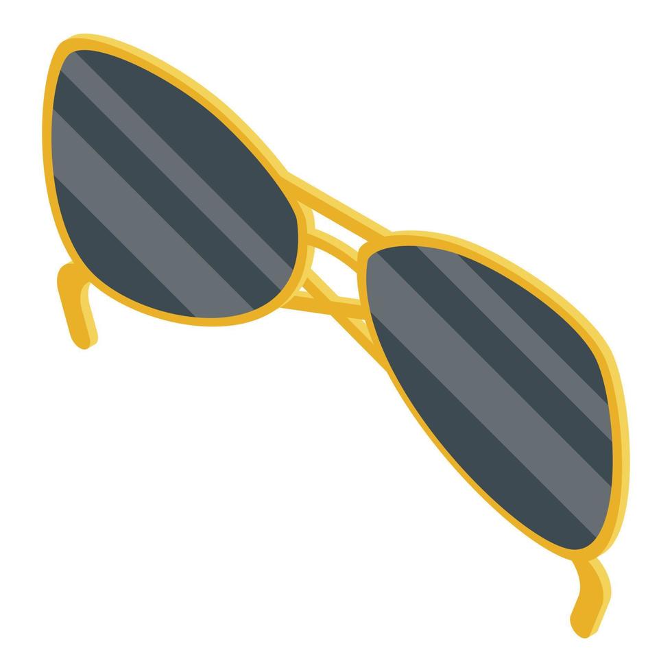 icono de gafas de sol de policía, estilo isométrico vector