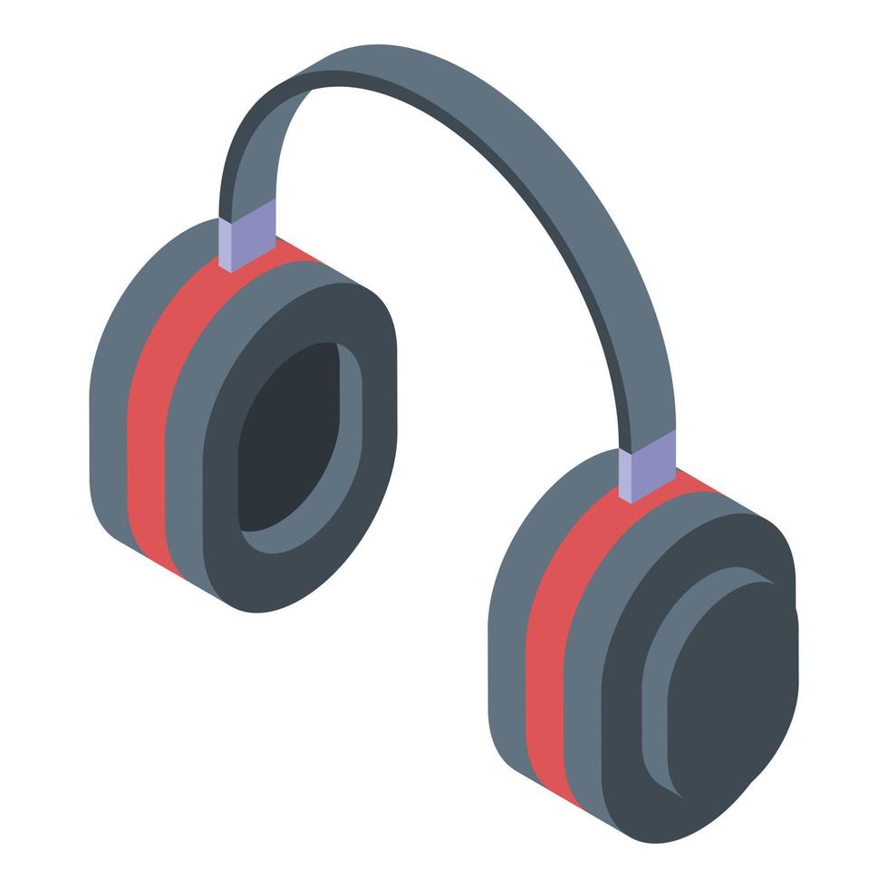 icono de auriculares deportivos de tiro, estilo isométrico vector
