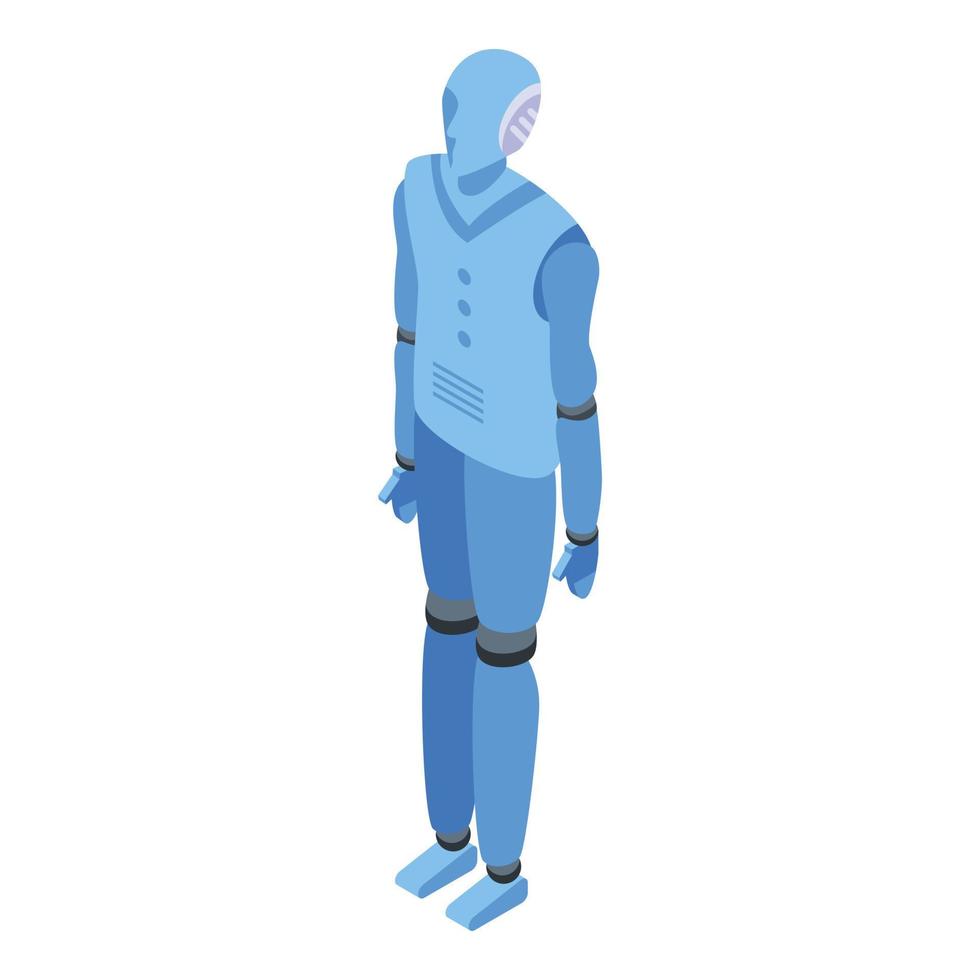 Modern robot humanoid icon, isometric style vector