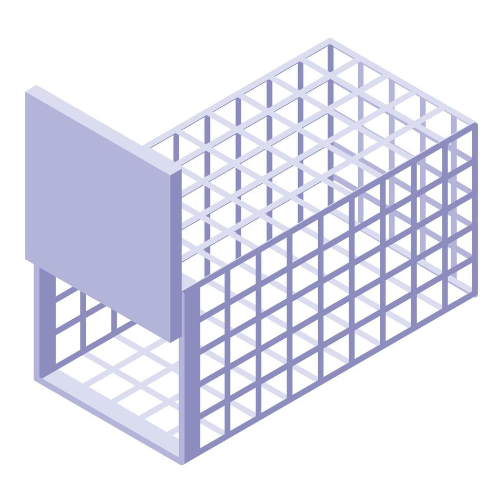 Trap cage icon, isometric style vector