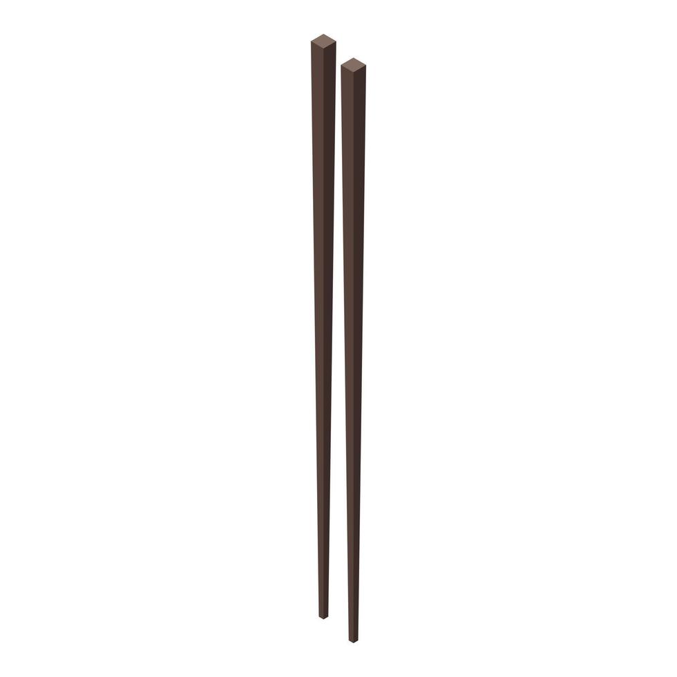 Japanese chopsticks icon, isometric style vector