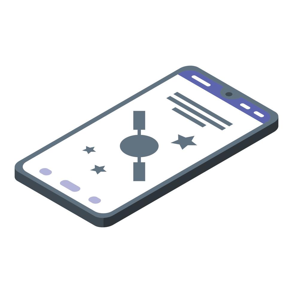 Satellite smartphone finder icon, isometric style vector