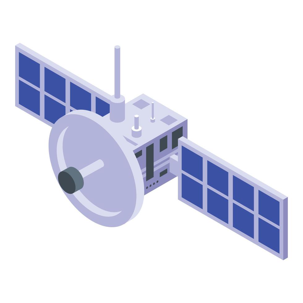 Space satellite icon, isometric style vector