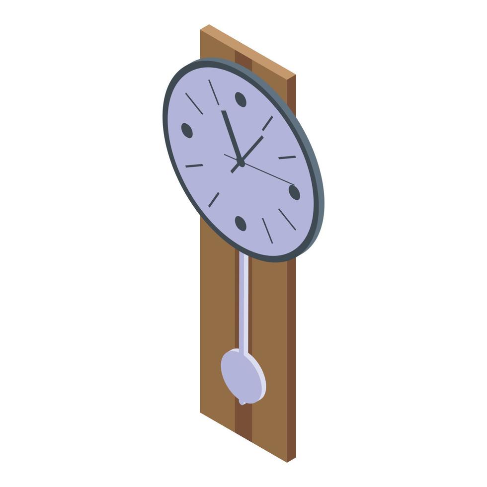 Time pendulum clock icon, isometric style vector