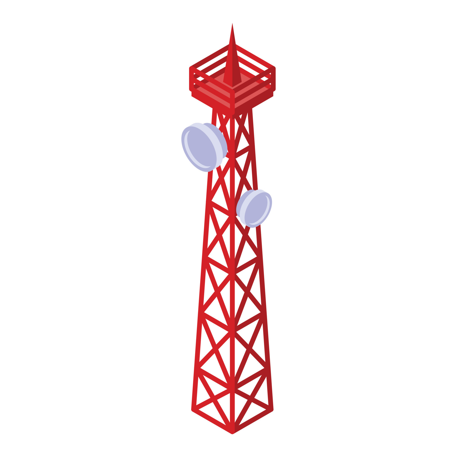 Icono Isométrico Una Antena, Un Telecontrol Y Receptor Para La TV