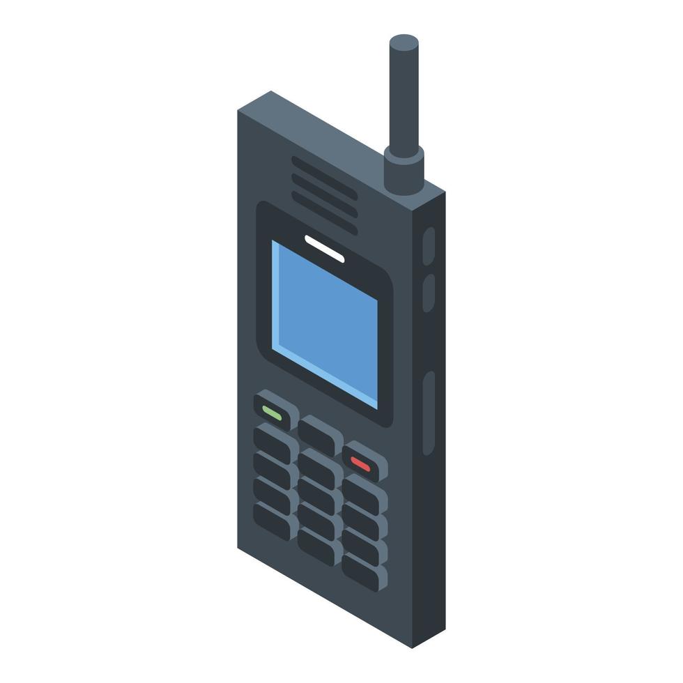 Satellite mobile phone icon, isometric style vector