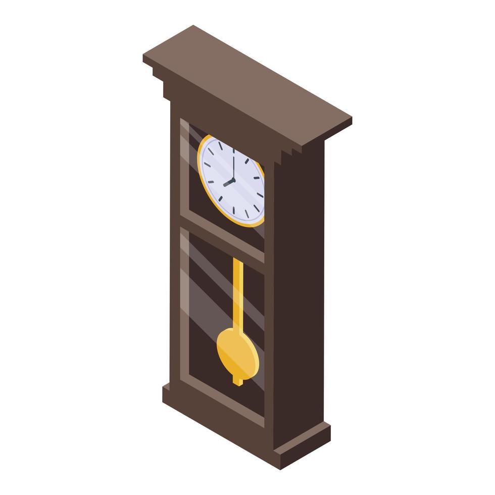 icono de reloj de péndulo de pared, estilo isométrico vector