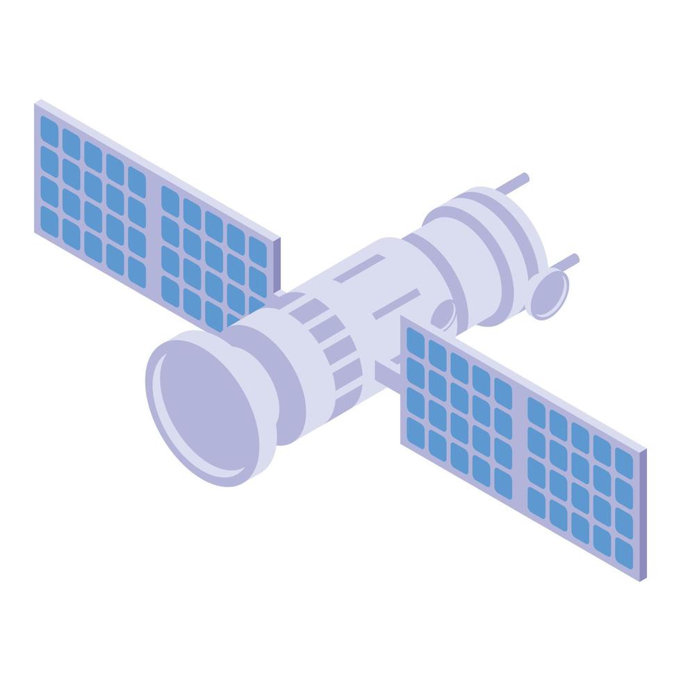 icono de satélite de difusión, estilo isométrico vector