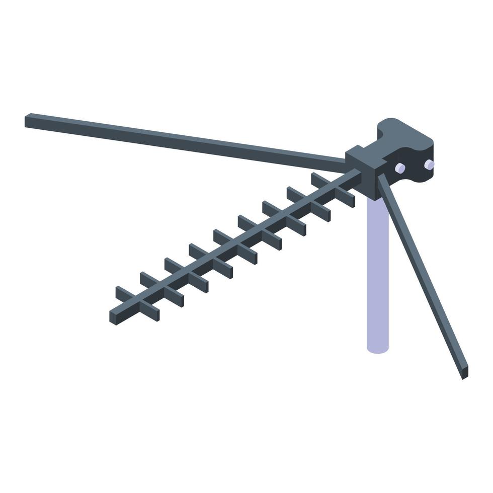 Analog tv antenna icon, isometric style vector
