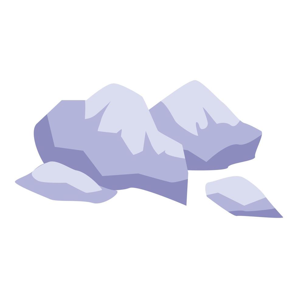 Zoo park stones icon, isometric style vector